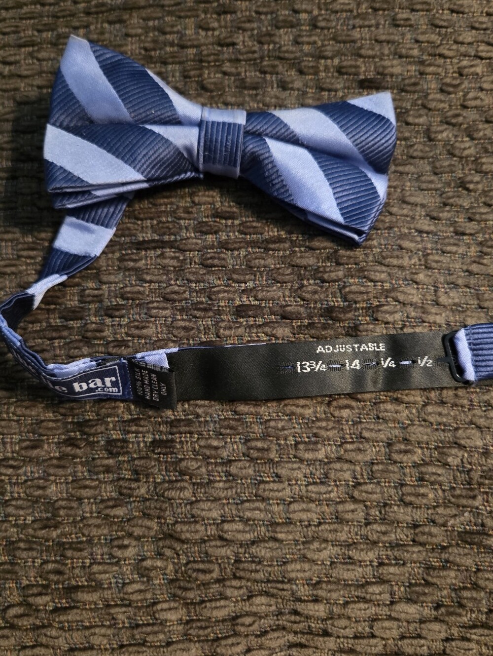 Men's Adjustable Blue Striped Bow Tie